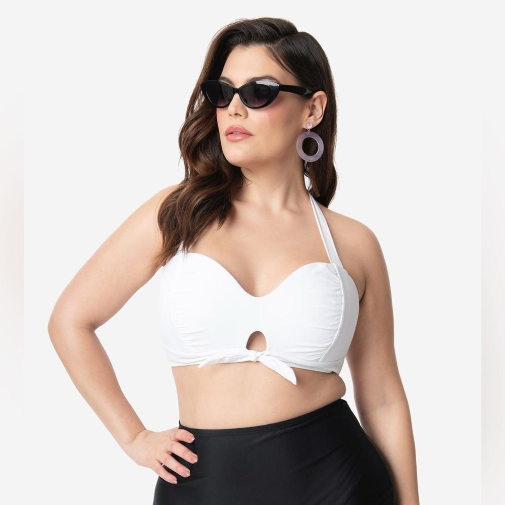 Unique Vintage Swim Mrs. West Halter Bikini Top